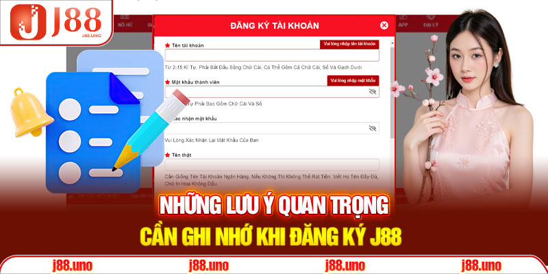 Những lưu ý quan trọng cần ghi nhớ khi đăng ký J88